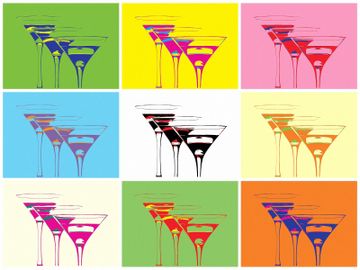 portada Cocktail Glasses pop art Andy Warhol a4 Size Satin Paper Photo Print Stunning 260Gsm(297 x 210 mm or 11. 7 x 8. 3 Inches)
