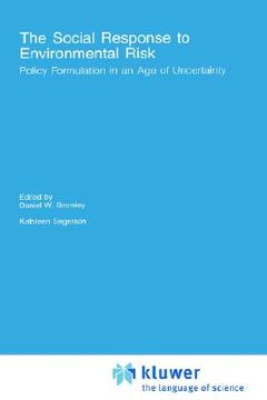 portada the social response to environmental risk: policy formulation in an age of uncertainty (in English)