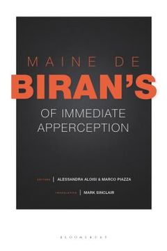 portada Maine de Biran's 'Of Immediate Apperception' (in English)
