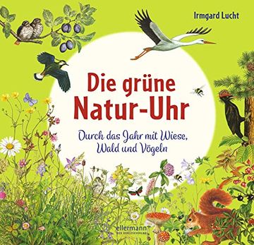 portada Die Grüne Natur-Uhr: Durch das Jahr mit Wiese, Wald und Vögeln (en Alemán)