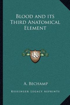 portada blood and its third anatomical element (en Inglés)