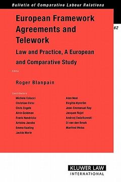 portada european framework agreements and telework: law and practice (en Inglés)