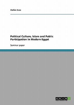 portada political culture, islam and public participation in modern egypt (en Inglés)