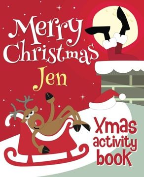 portada Merry Christmas Jen - Xmas Activity Book: (Personalized Children's Activity Book)