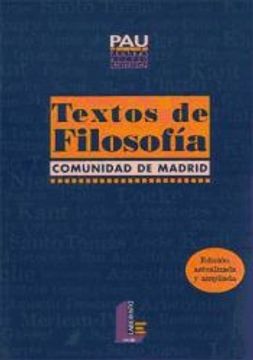 portada Textos de Filosofia-Pau (Filosofia, Comunidad de Madrid) (in Spanish)