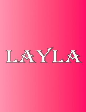 portada Layla: 100 Pages 8. 5" x 11" Personalized Name on Notebook College Ruled Line Paper 