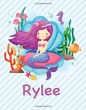 portada Rylee: Mermaid Not for Girls 8. 5X11 Wide Ruled Blank Lined Journal Personalized Diary Gift 