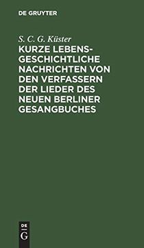 portada Kurze Lebensgeschichtliche Nachrichten von den Verfassern der Lieder des Neuen Berliner Gesangbuches