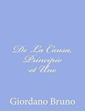 portada De La Causa, Principio et Uno (en Italiano)