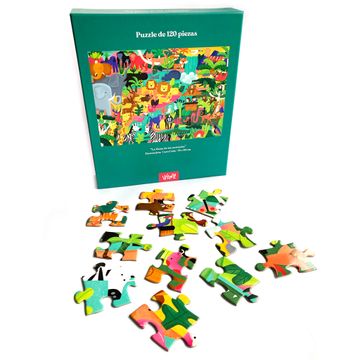 portada Puzzle 120 piezas "La fiesta de los animales" (in Spanish)