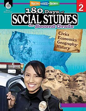 portada 180 Days of Social Studies for Second Grade (Grade 2): Practice, Assess, Diagnose (180 Days of Practice) (en Inglés)