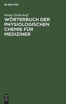portada Wörterbuch der Physiologischen Chemie für Mediziner (en Alemán)