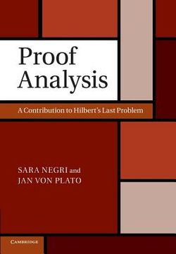 portada Proof Analysis: A Contribution to Hilbert's Last Problem 