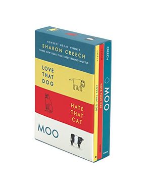 portada Sharon Creech 3-Book box Set: Love That Dog, Hate That Cat, moo 
