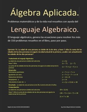 portada Álgebra Aplicada.: Generaciones y soluciones de ecuaciones a partir de problemas matemáticos.