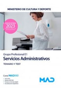 portada Servicios Administrativos (Grupo Profesional E1). Ministerio de Cultura y Deporte