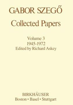 portada Gabor Szegö Collected Papers: 1945-1972 (en Inglés)