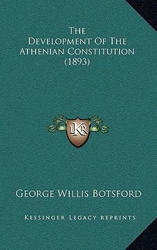 portada the development of the athenian constitution (1893) (in English)