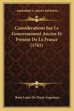 portada Considerations Sur Le Gouvernement Ancien Et Present De La France (1765) (en Francés)