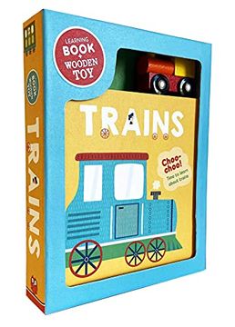 portada Trains: Book & Wooden toy set (en Inglés)