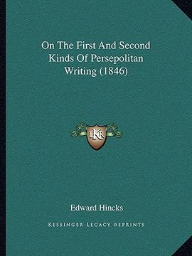 portada on the first and second kinds of persepolitan writing (1846) (in English)