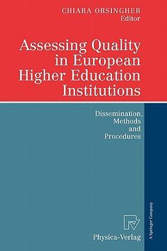 portada assessing quality in european higher education institutions: dissemination, methods and procedures (en Inglés)
