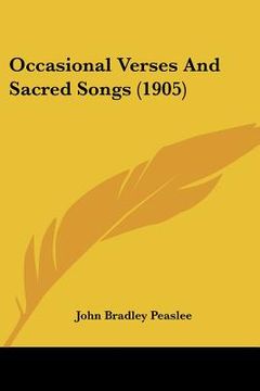 portada occasional verses and sacred songs (1905) (en Inglés)