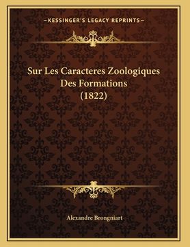 portada Sur Les Caracteres Zoologiques Des Formations (1822) (in French)