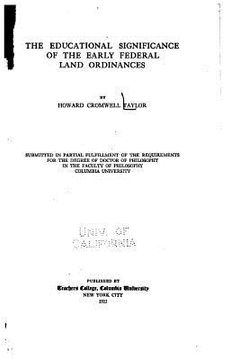 portada The Educational Significance of the Early Federal Land Ordinances