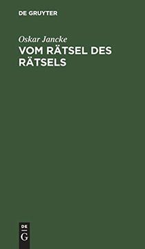 portada Vom Rätsel des Rätsels (in German)