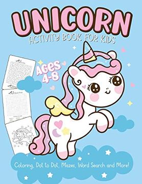 portada Unicorn Activity Book for Kids Ages 4-8: Easy non Fiction Juvenile Activity Books Alphabet Books