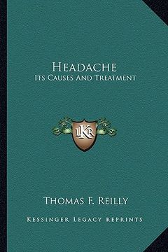 portada headache: its causes and treatment (en Inglés)