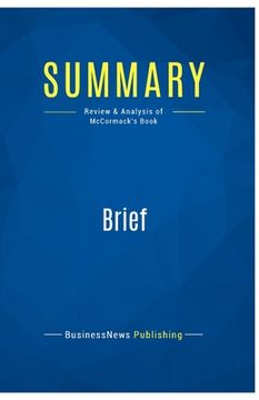 portada Summary: Brief: Review and Analysis of McCormack's Book