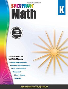portada Spectrum Math Workbook, Grade K