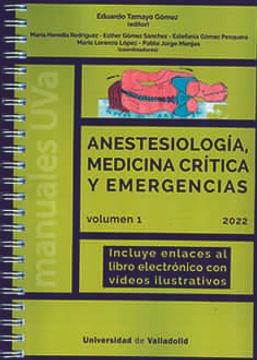 portada Anestesiología, Medicina Crítica y Emergencias. Vol. I. Edicion 2022 (in Spanish)