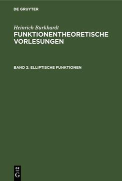 portada Elliptische Funktionen (en Alemán)