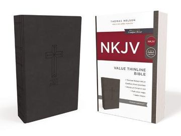 portada Nkjv, Value Thinline Bible, Leathersoft, Black, red Letter Edition, Comfort Print (in English)