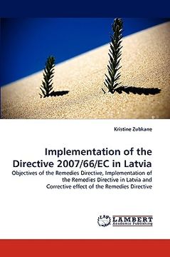portada implementation of the directive 2007/66/ec in latvia (en Inglés)