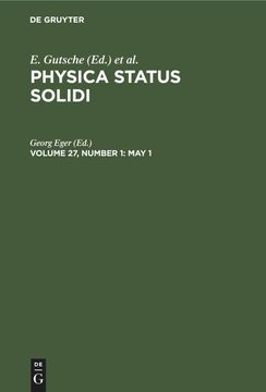 portada Physica Status Solidi, Volume 27, Number 1, may 1 (en Inglés)