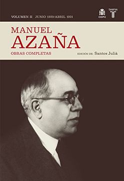 portada O.C. MANUEL AZAÑA TOMO 2 JUNIO 1920 / ABRIL 1931 (in Spanish)