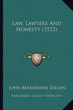 portada law, lawyers and honesty (1922) (en Inglés)