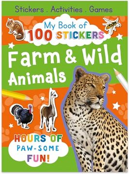 portada My Book of 100 Stickers - Farm & zoo Animals | 100 Reusable Stic (en Inglés)