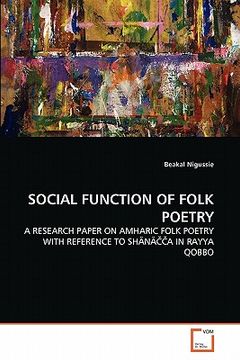 portada social function of folk poetry (en Inglés)
