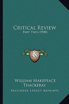portada critical review: part two (1900) (en Inglés)