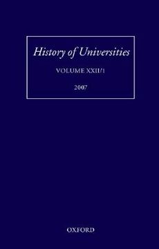 portada history of universities, volume xxii/1 (en Inglés)