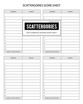 portada BG Publishing Scattergories Score Sheet: Scattergories Game Record Keeper for Keep Track of Who's Ahead In Your Favorite Creative Thinking Category Ba (en Inglés)