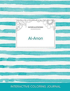 portada Adult Coloring Journal: Al-Anon (Nature Illustrations, Turquoise Stripes)