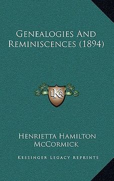 portada genealogies and reminiscences (1894) (en Inglés)