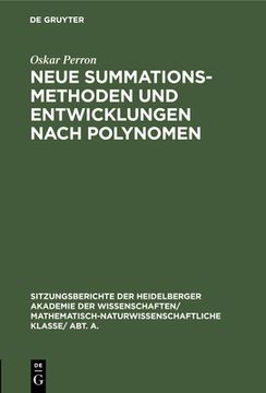 portada Neue Summationsmethoden und Entwicklungen Nach Polynomen (en Alemán)