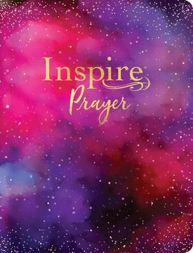 portada Inspire Prayer Bible Giant Print NLT (Leatherlike, Purple, Filament Enabled): The Bible for Coloring & Creative Journaling